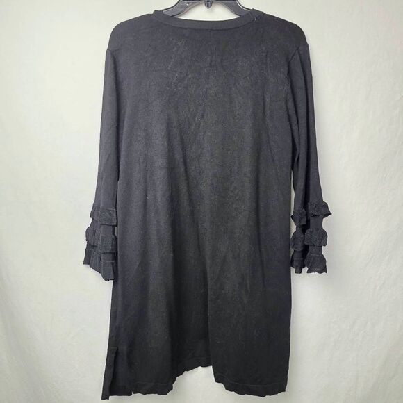 Calvin Klein Black Ruffle Sleeve Cardigan L - Picture 6 of 8
